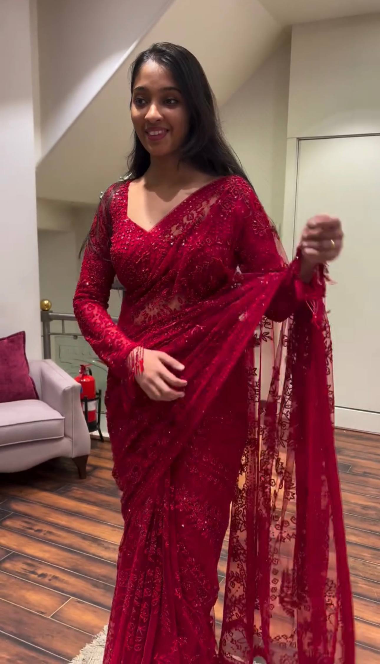 Zariya Sequin Embroidered Georgette Saree