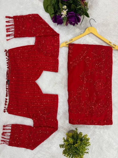 Zariya Sequin Embroidered Georgette Saree