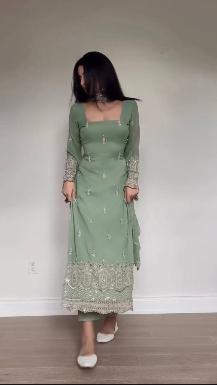 Zivara Thread & Sequin Designer Suit Set