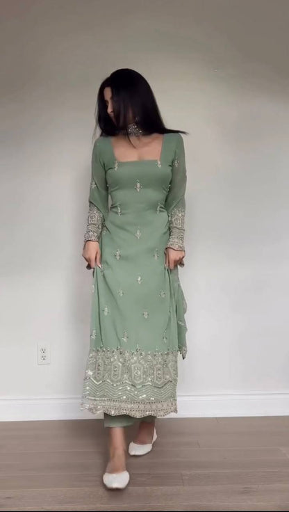 Zivara Thread & Sequin Designer Suit Set