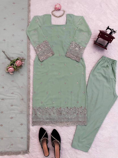 Zivara Thread & Sequin Designer Suit Set