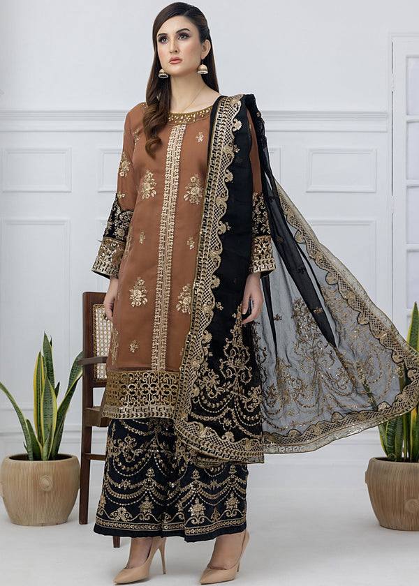 Avelisse Net & Georgette Embroidered Palazzo Set