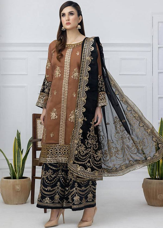 Avelisse Net & Georgette Embroidered Palazzo Set