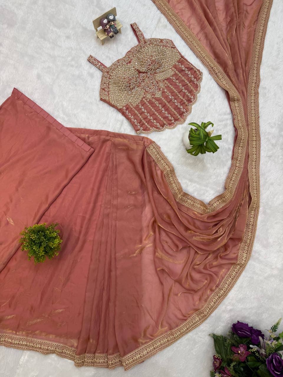 Seraphine Satin Ready-to-Wear Saree