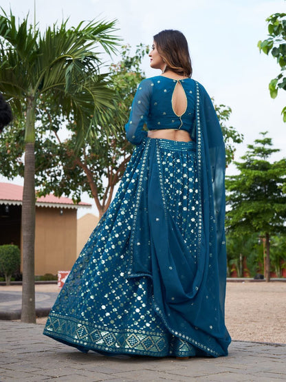Zivara Glitter & Sequin Georgette Lehenga Set