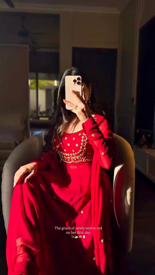 Arwina Heavy Faux Georgette Top & Pent Set