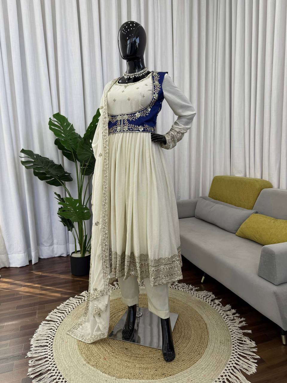 Arwina Chinon Silk Anarkali Set