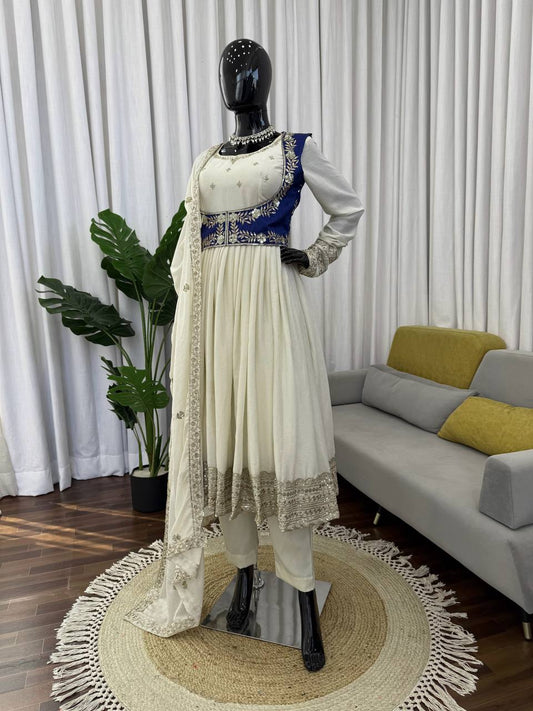 Arwina Chinon Silk Anarkali Set