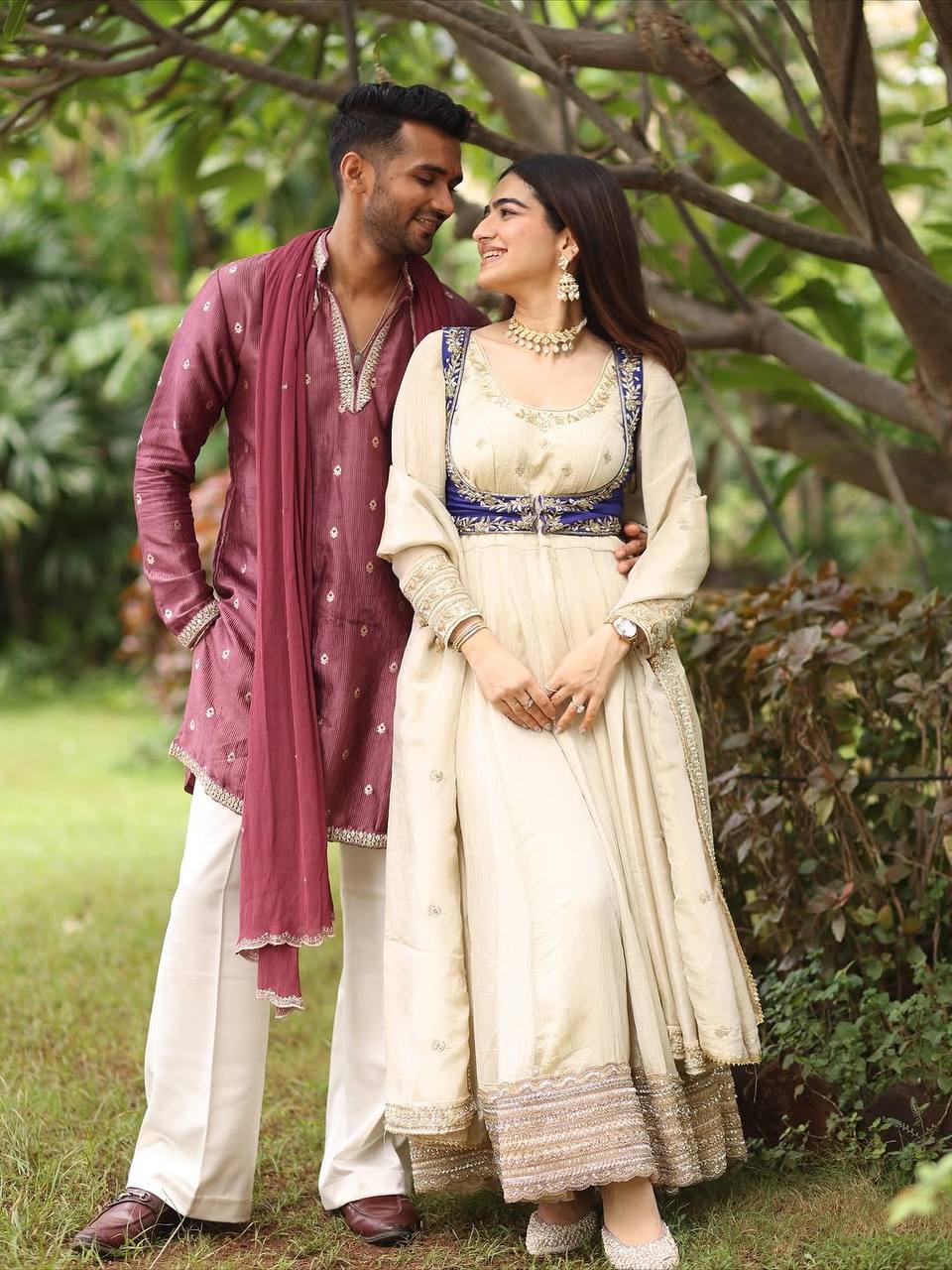 Arwina Chinon Silk Anarkali Set