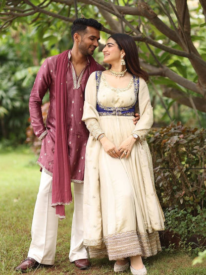 Arwina Chinon Silk Anarkali Set