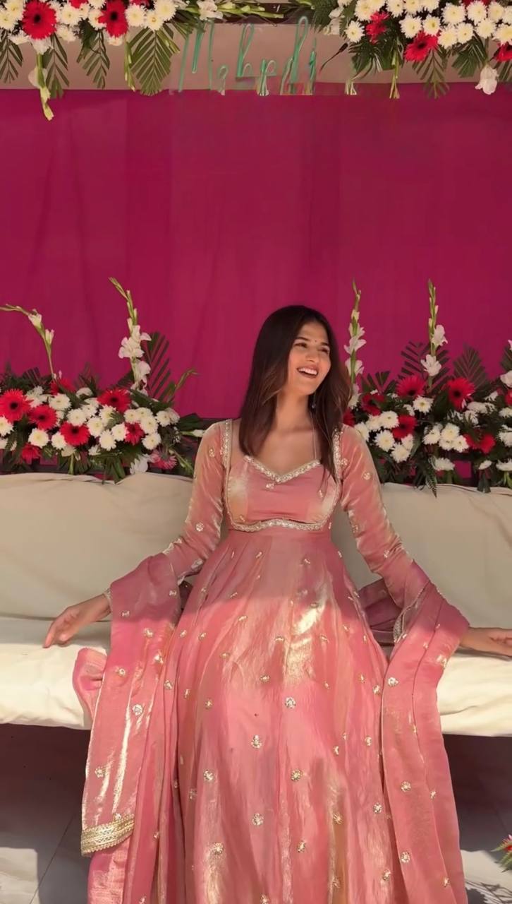 Elara Fendy Silk Anarkali Set
