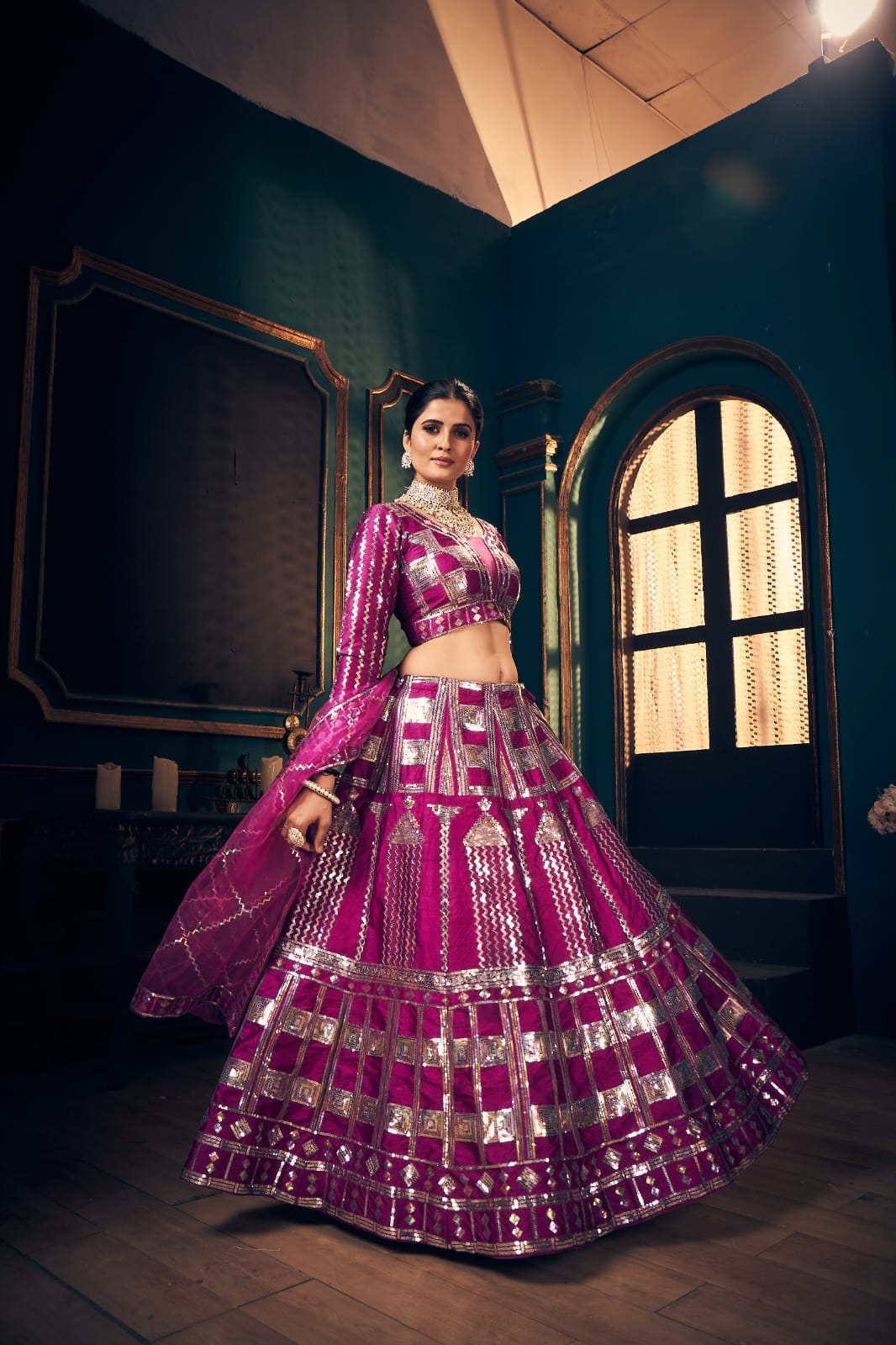 Rainbow Shade Timo Silk Lehenga Set