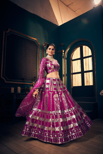 Rainbow Shade Timo Silk Lehenga Set