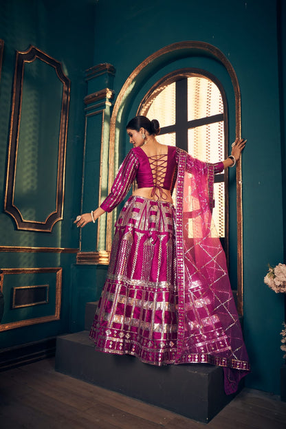 Rainbow Shade Timo Silk Lehenga Set