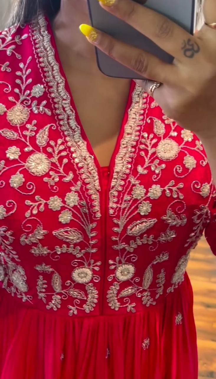 Elegant Pure Chinon Kurti Set
