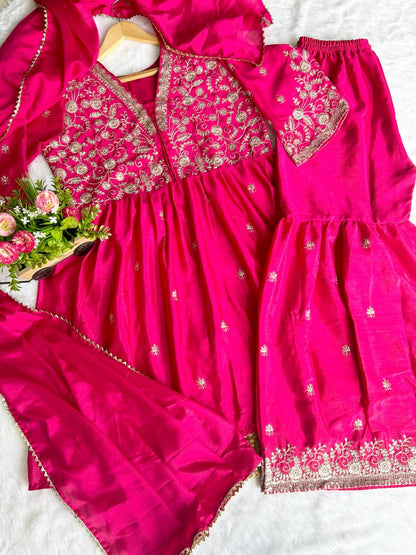 Elegant Pure Chinon Kurti Set