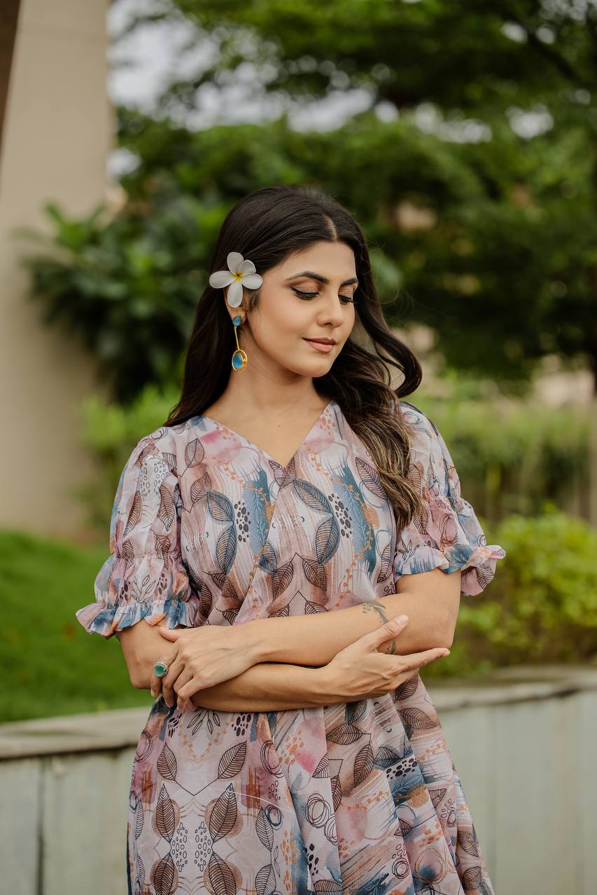 Elegant Faux Georgette Gown