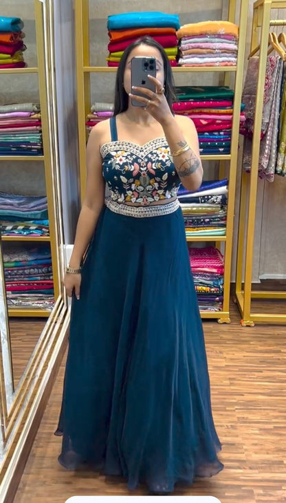 Designer Embroidered Lehenga Set with Shrug