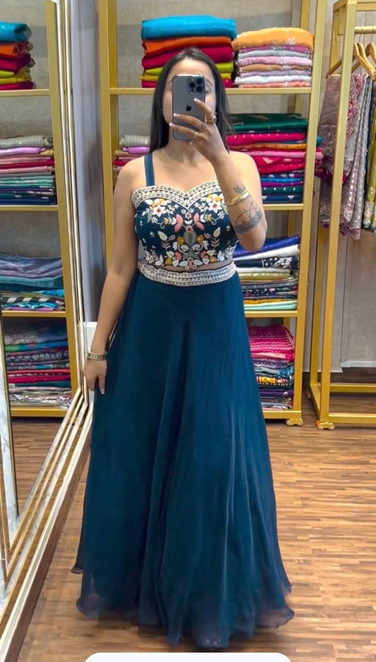 Designer Embroidered Lehenga Set with Shrug