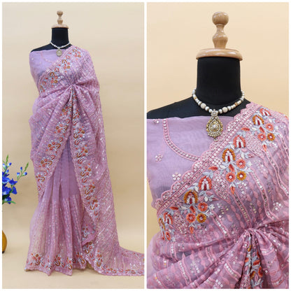 Heavy Organza Silk Designer Saree