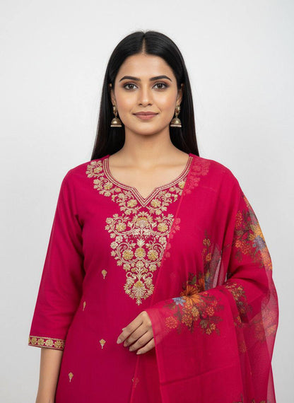 Straight Cut 3 Pcs Suit Set