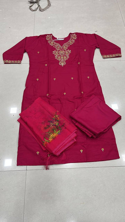 Straight Cut 3 Pcs Suit Set