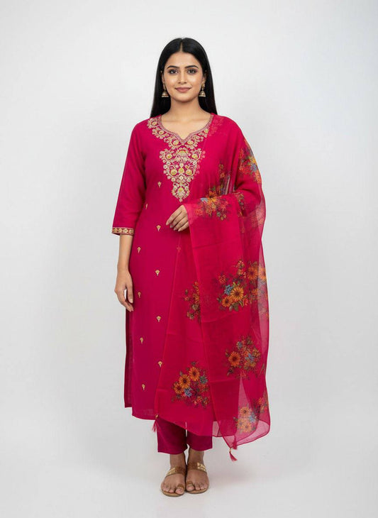 Straight Cut 3 Pcs Suit Set