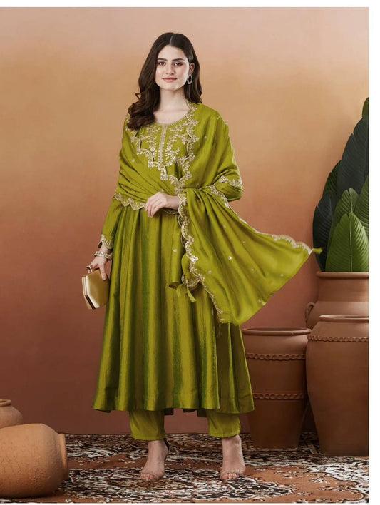 Cording Heavy Full Work Anarkali Suit Set