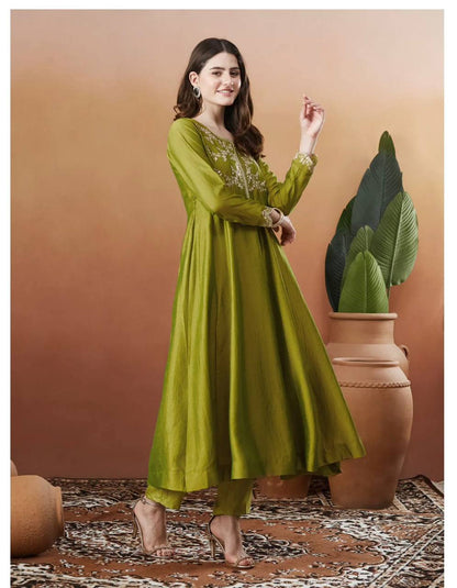 Cording Heavy Full Work Anarkali Suit Set