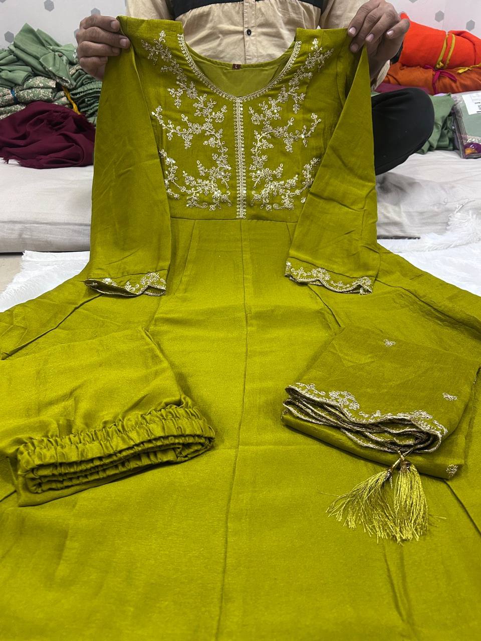 Cording Heavy Full Work Anarkali Suit Set