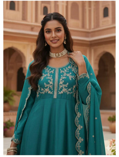 Cording Heavy Full Work Anarkali Suit Set
