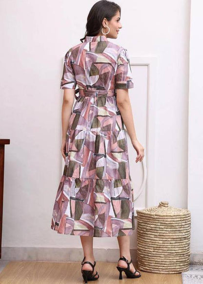 New Launching Western Kurti with Belt Purple Multi color