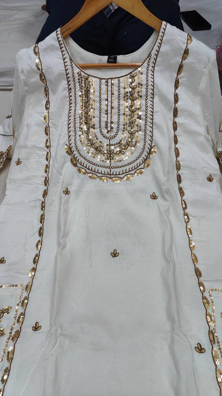 Elegant Art Silk Embroidered Suit Set