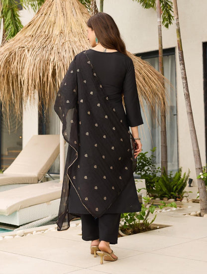 Black Gold – Viscose Embroidered Kurta Set