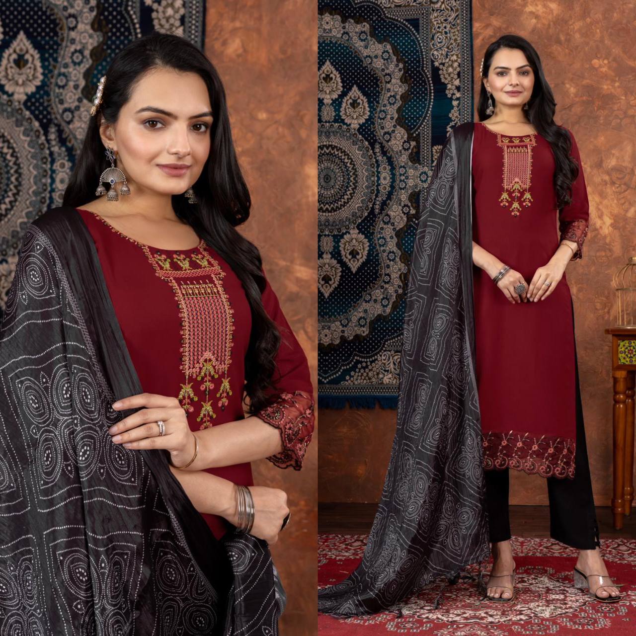 Elegant Rayon Suit Set