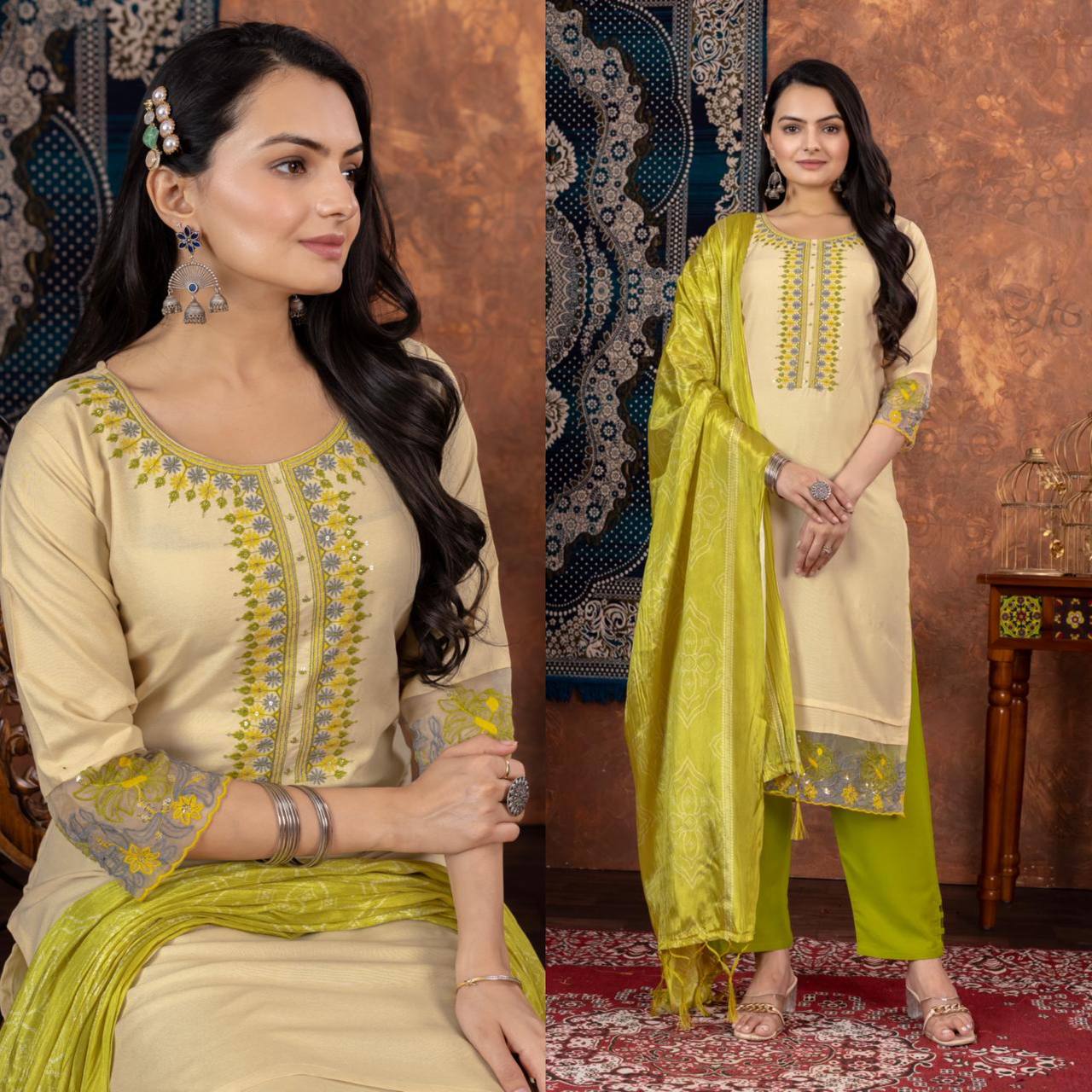 Elegant Rayon Suit Set