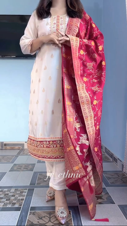 Pure Kanjivaram Silk Festive Suit Set