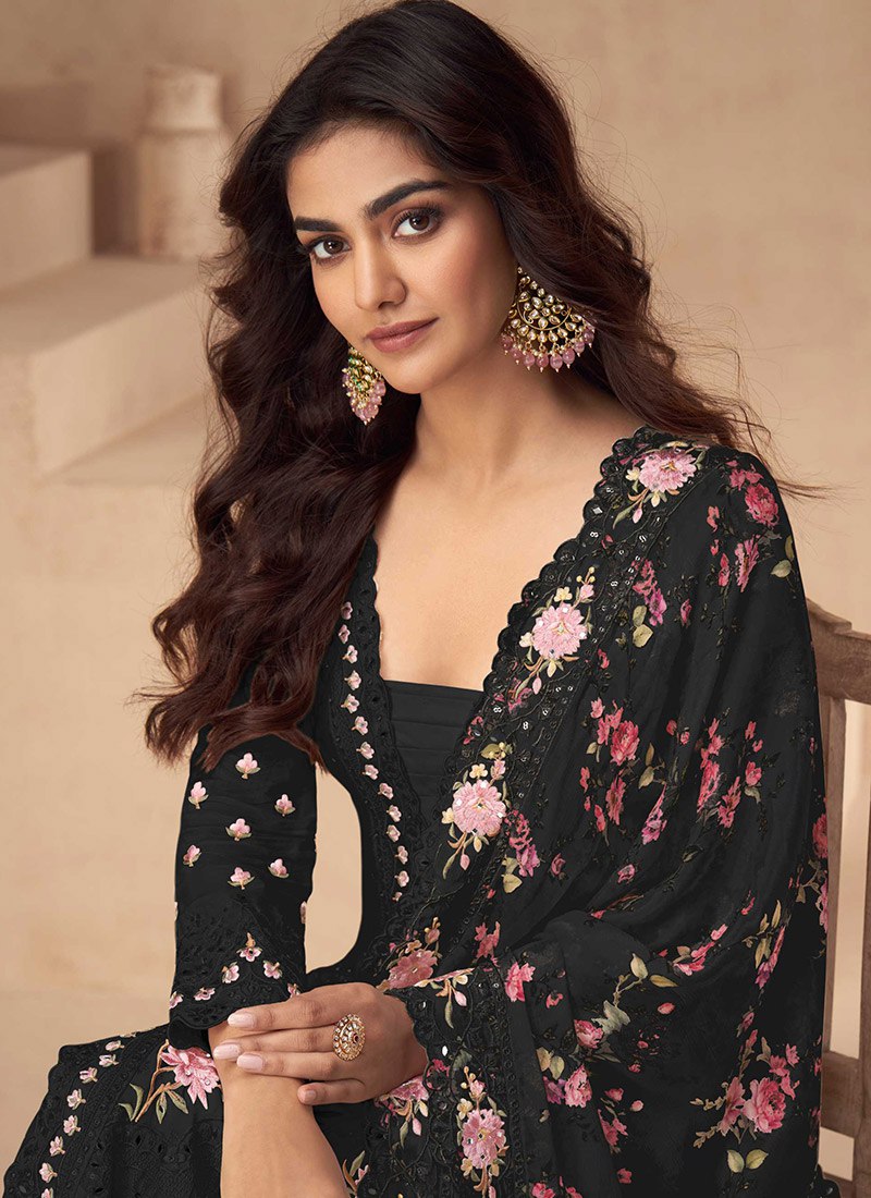 Airtex Chinon Silk Suit Set with Mirror & Sequence Work