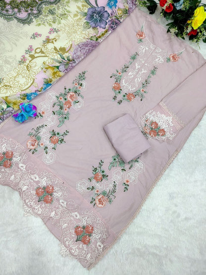 Cotton Suit Set with Sequence Embroidery & Digital Print Dupatta