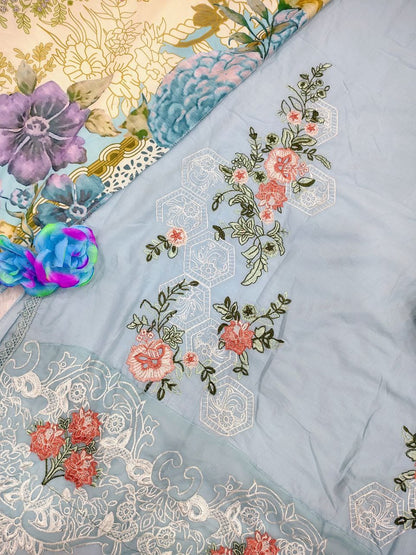 Cotton Suit Set with Sequence Embroidery & Digital Print Dupatta