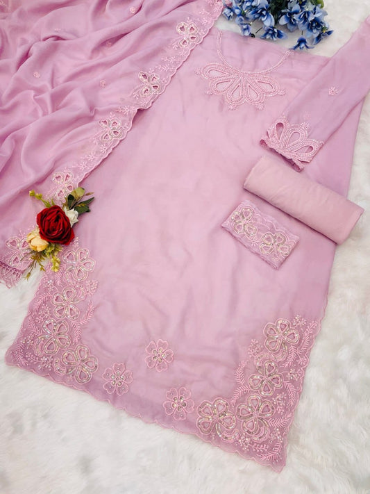 Jimmy Choo Suit Set with Sequence & Moti Work