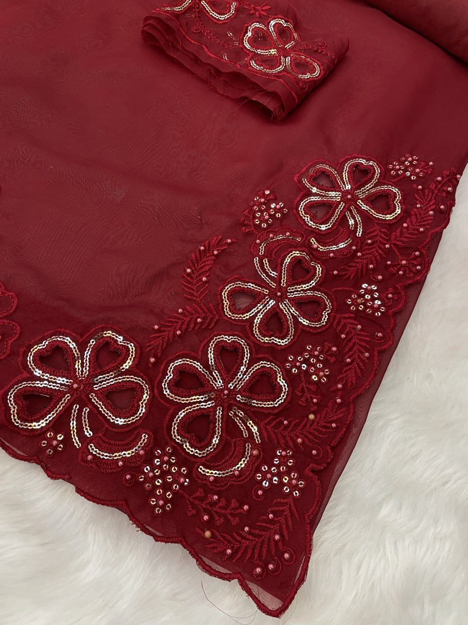 Jimmy Choo Suit Set with Sequence & Moti Work