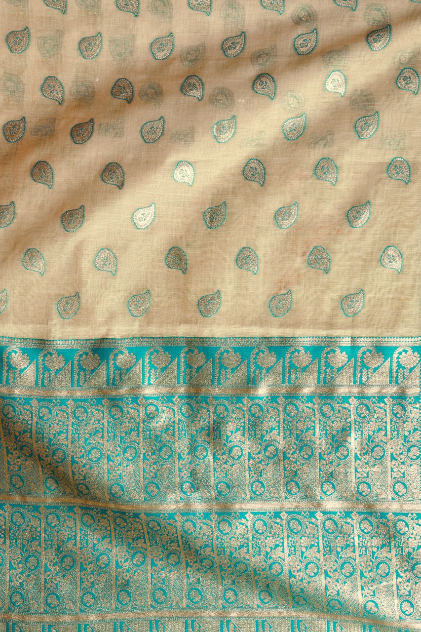 Fancy Modal Saree with Banarasi Zari & Zhallar