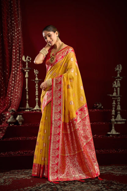 Fancy Modal Saree with Banarasi Zari & Zhallar