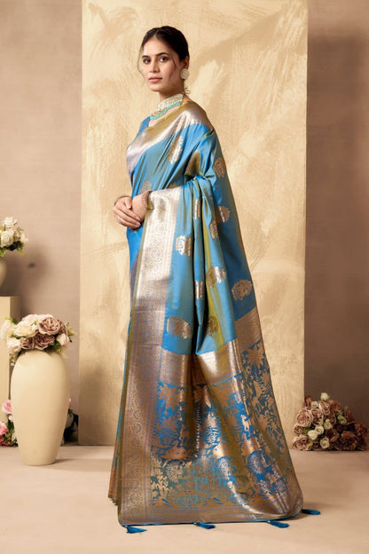 Rich Pallu Silk Saree with Jacquard Weaving & Zhallar