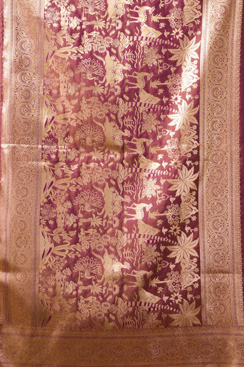 Fancy Modal Saree with Banarasi Zari & Zhallar