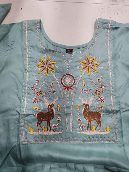 Rayon Embroidered Tops for Office & Daily Wear
