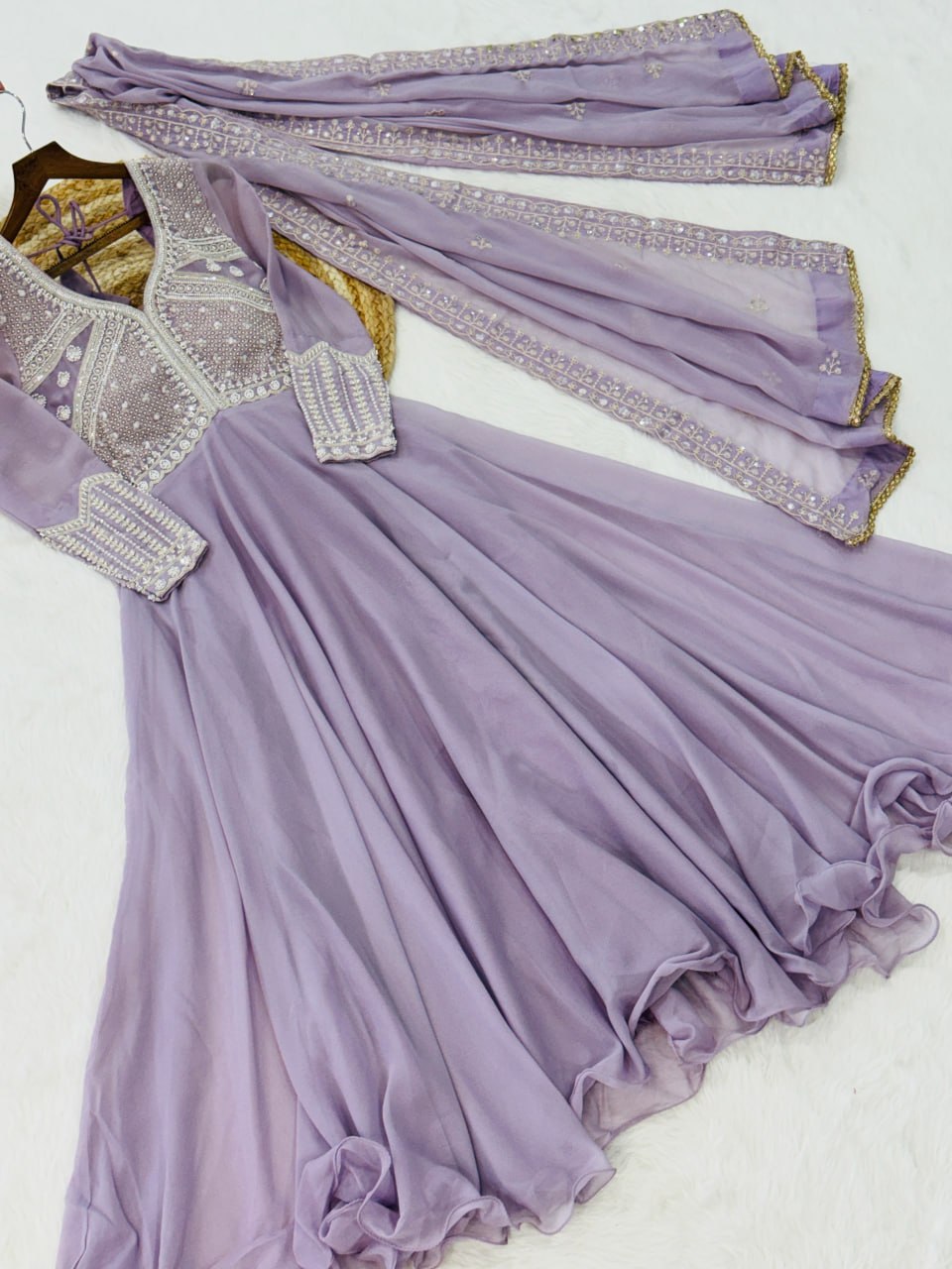Designer Star Georgette Embroidered Gown