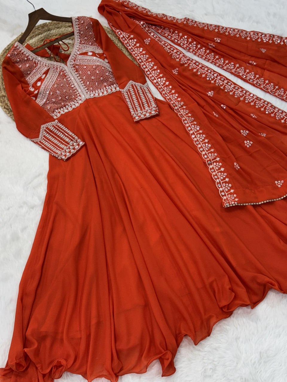 Designer Star Georgette Embroidered Gown
