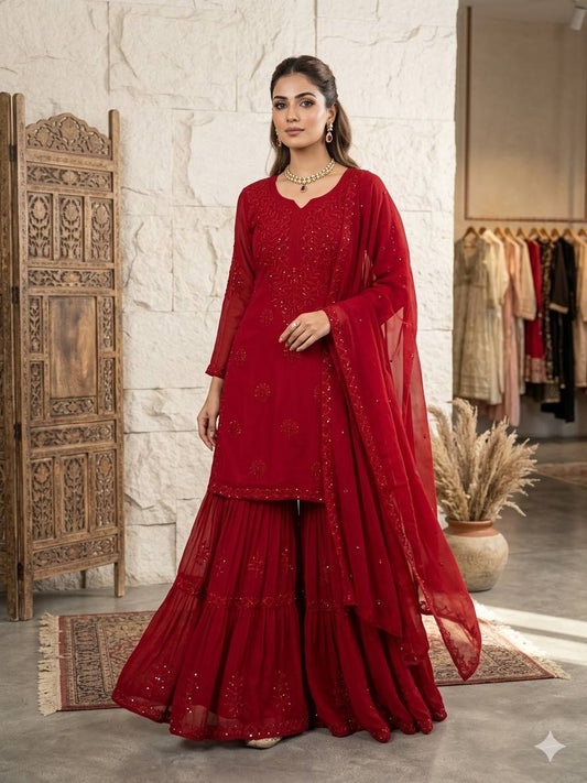 Designer Sequins Embroidered Sharara Set